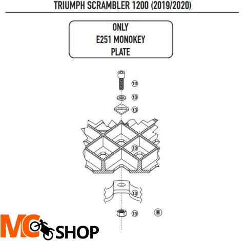 KAPPA STELAŻ KUFRA CENTR TRIUMPH Scrambler 1200 19