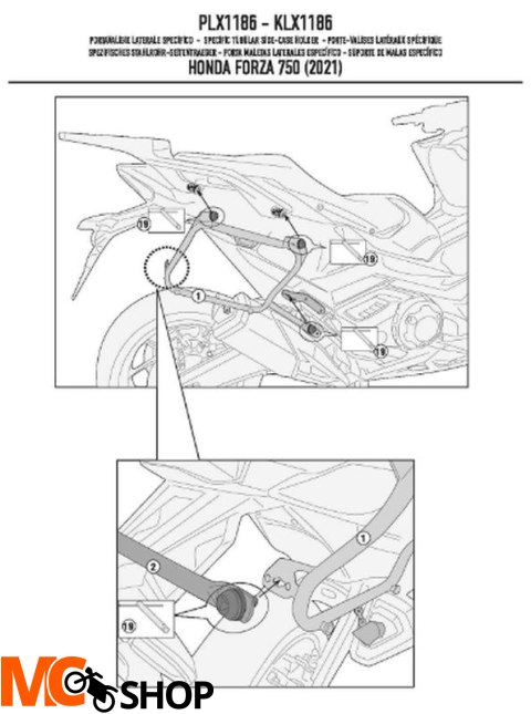 KAPPA STELAŻ KUFRA CENTRA MONOKEY HONDA FORZA 750