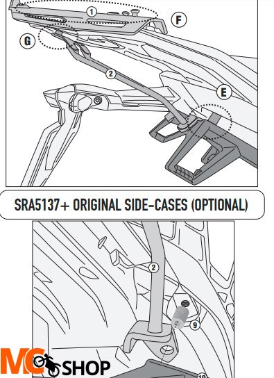 KAPPA STELAŻ KUFRA CENTRALNEGO BMW F 900 R (20)