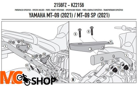 KAPPA STELAŻ KUFRA CENTRALNEGO YAMAHA MT-09 (21)