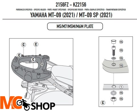 KAPPA STELAŻ KUFRA CENTRALNEGO YAMAHA MT-09 (21)