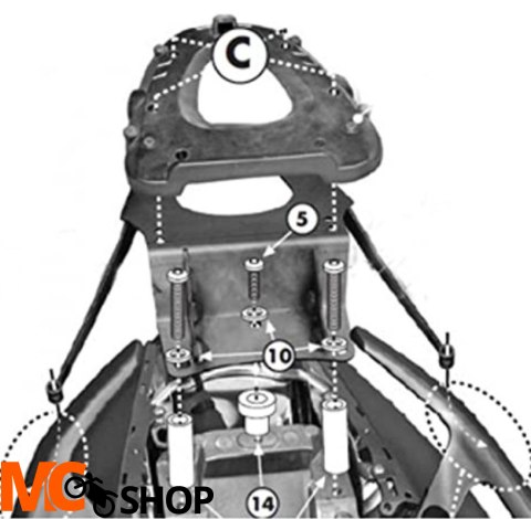 KAPPA STELAŻ KUFRA CENTRALNEGO YAMAHA T-MAX 500