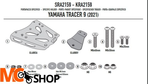 KAPPA STELAŻ KUFRA CENTRALNEGO YAMAHA TRACER 9(21)