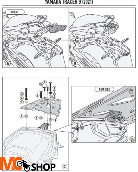 KAPPA STELAŻ KUFRA CENTRALNEGO YAMAHA TRACER 9(21)