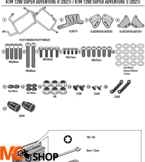 KAPPA STELAŻ KUFRÓW BOCZNYCH MONOKEY CAM SIDE KTM