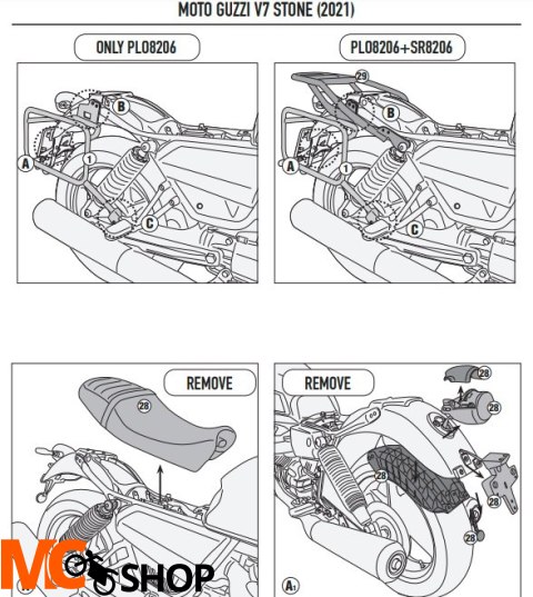 KAPPA STELAŻ KUFRÓW MONOKEY CAM SIDE MOTO GUZZI V7