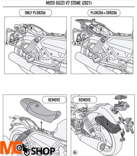 KAPPA STELAŻ KUFRÓW MONOKEY CAM SIDE MOTO GUZZI V7