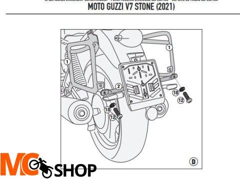 KAPPA STELAŻ KUFRÓW MONOKEY CAM SIDE MOTO GUZZI V7