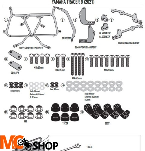 KAPPA STELAŻ KUFRÓW MONOKEY SIDE YAMAHA TRACER 9
