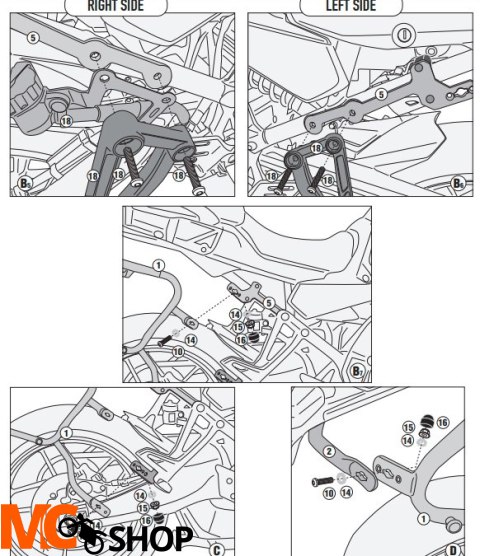 KAPPA STELAŻ KUFRÓW MONOKEY SIDE YAMAHA TRACER 9