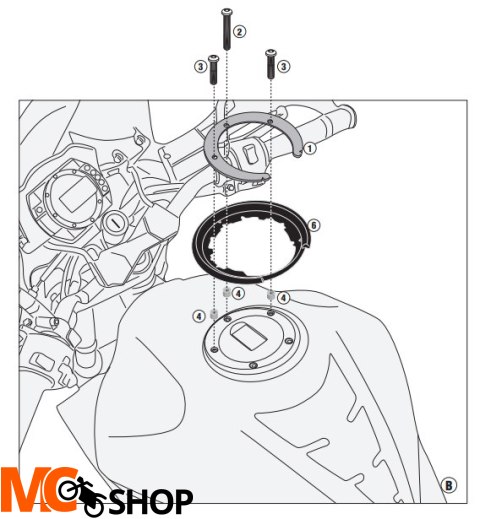 GIVI MOCOWANIE TANKLOCK - KAWASAKI Z 750 (03 > 06) GIVI MOCOWANIE TANKLOCK - KAWASAKI Z 750 (03 > 06)