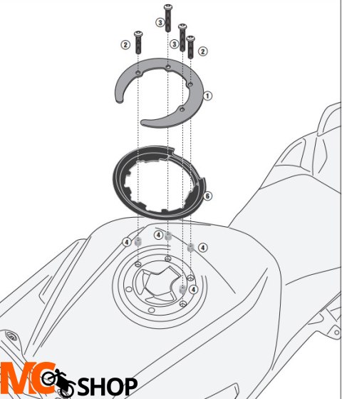 GIVI MOCOWANIE TANKLOCK VOGE BRIVIDO 300 R (22) GIVI MOCOWANIE TANKLOCK VOGE BRIVIDO 300 R (22)