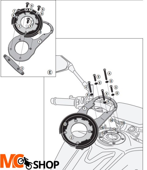GIVI MOCOWANIE TANKLOCK - YAMAHA MT-07 (21) GIVI MOCOWANIE TANKLOCK - YAMAHA MT-07 (21)