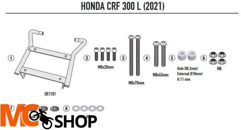 GIVI STELAŻ KUFRA CENTRALNEGO HONDA CRF 300 L 21-2