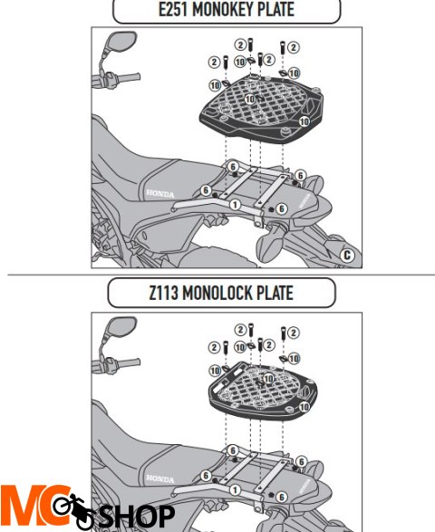 GIVI STELAŻ KUFRA CENTRALNEGO HONDA CRF 300 L 21-2