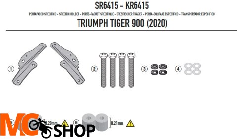 GIVI STELAŻ KUFRA CENTRALNEGO TRIUMPH TIGER 900 20