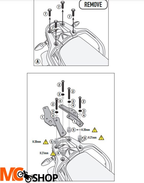 GIVI STELAŻ KUFRA CENTRALNEGO TRIUMPH TIGER 900 20