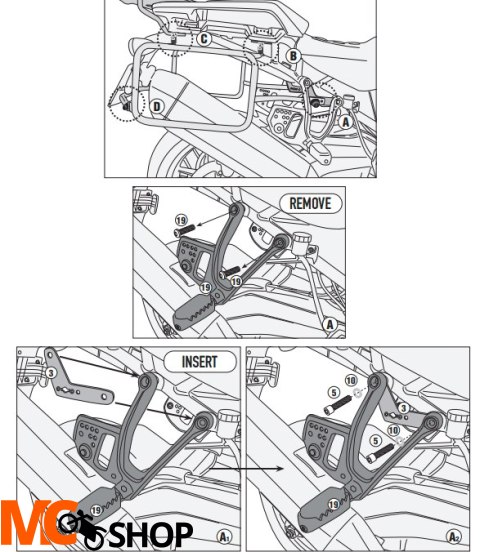 GIVI STELAŻ KUFRÓW ONE-FIT CAM HARLEY DAVIDSON PAN