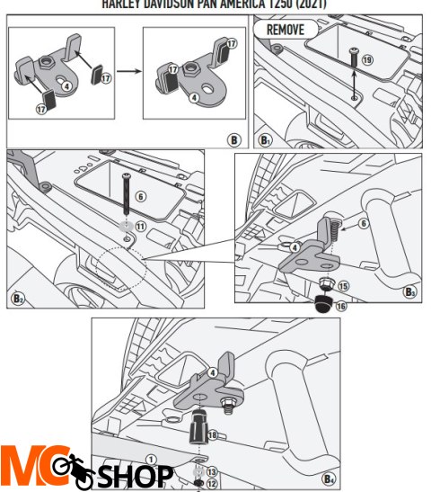 GIVI STELAŻ KUFRÓW ONE-FIT CAM HARLEY DAVIDSON PAN