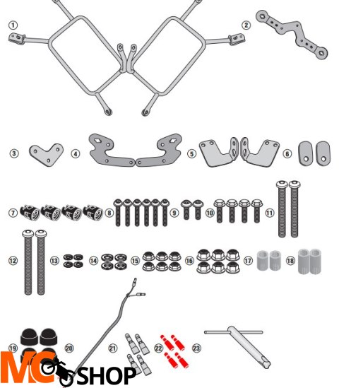 GIVI STELAŻ KUFRÓW ONE-FIT CAM MOTO GUZZI V85 TT