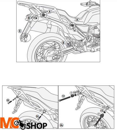 GIVI STELAŻ KUFRÓW ONE-FIT CAM MOTO GUZZI V85 TT