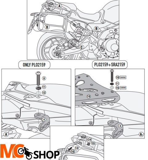 GIVI STELAŻ KUFRÓW ONE-FIT CAM YAMAHA Tracer 9 (21
