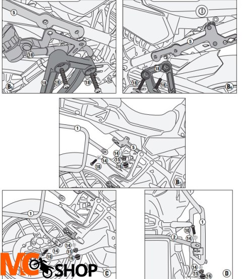 GIVI STELAŻ KUFRÓW ONE-FIT CAM YAMAHA Tracer 9 (21