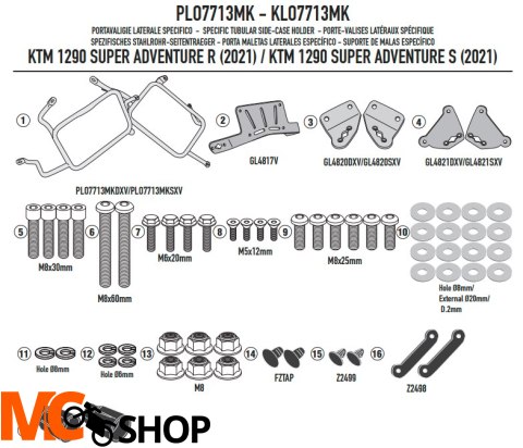 GIVI STELAŻ KUFRÓW ONE-FIT MONOKEY KTM 1290 Super