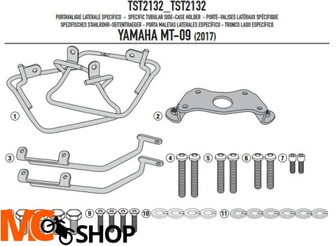 GIVI STELAŻ SAKW BOCZNYCH ST604 YAMAHA MT-09 (17