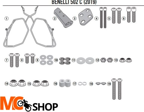 GIVI STELAŻ SAKW EASYLOCK - BENELLI 502 C (19 > 20