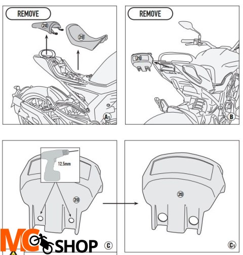 GIVI STELAŻ SAKW EASYLOCK - BENELLI 502 C (19 > 20