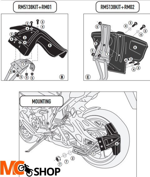 KAPPA MOCOWANIE BŁOTNIKA KRM01 I KRM02 BMW S 1000