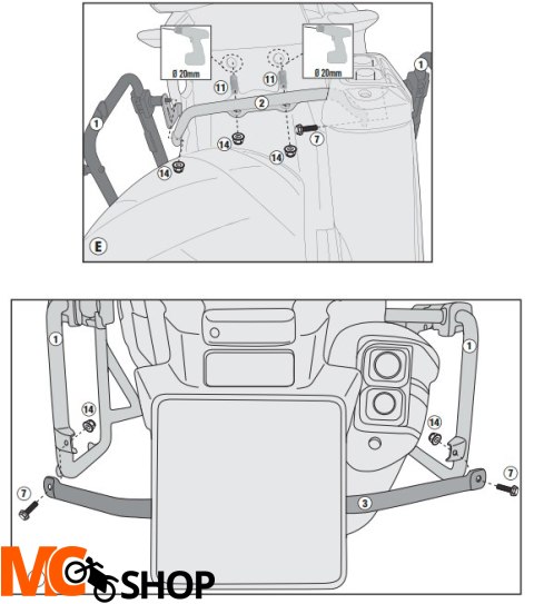 KAPPA STELAŻ KUFRÓW BOCZNYCH MONOKEY CAM SIDE HOND