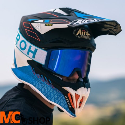 AIROH GOGLE BLAST XR1 BLUE MATT SZYBA BLUE MIRRORE AIROH GOGLE BLAST XR1 BLUE MATT SZYBA BLUE MIRRORE