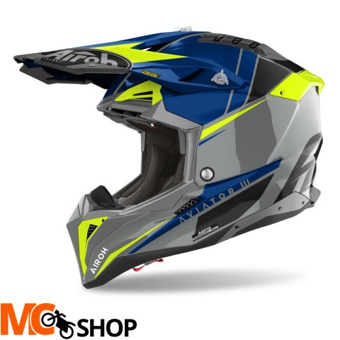 AIROH KASK OFF-ROAD AVIATOR 3 PUSH BLUE GLOSS AIROH KASK OFF-ROAD AVIATOR 3 PUSH BLUE GLOSS