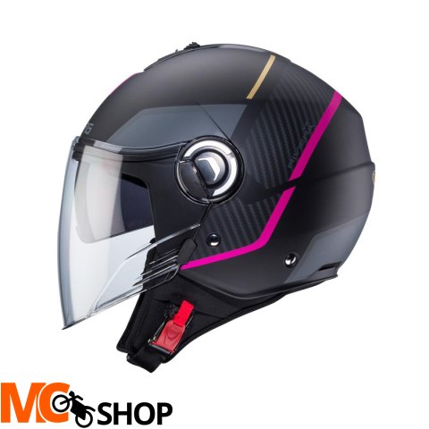 CABERG KASK JET RIVIERA V4X CZARNY MAT/FUKSJA/SZAR CABERG KASK JET RIVIERA V4X CZARNY MAT/FUKSJA/SZAR
