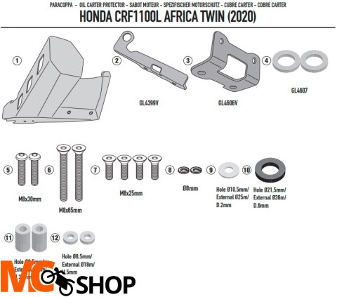 GIVI ALU OSŁONA MISKI OLEJOWEJ HONDA CRF1100L Afri GIVI ALU OSŁONA MISKI OLEJOWEJ HONDA CRF1100L Afri