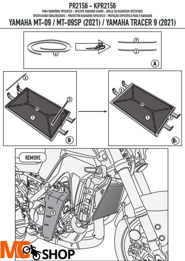 GIVI OSŁONA CHŁODNICY YAMAHA MT-09 / MT-09 SPTRACE GIVI OSŁONA CHŁODNICY YAMAHA MT-09 / MT-09 SPTRACE