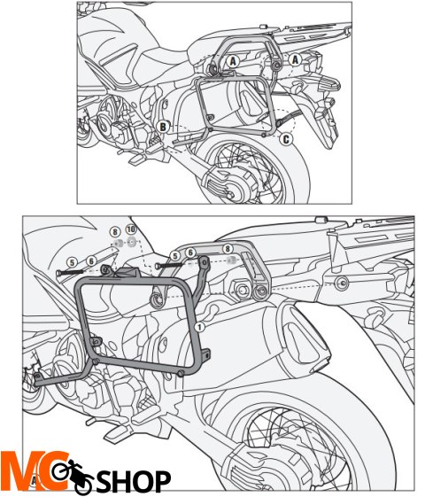 GIVI STELAŻ KUFRÓW BOCZNYCH MONOKEY YAMAHA XT1200
