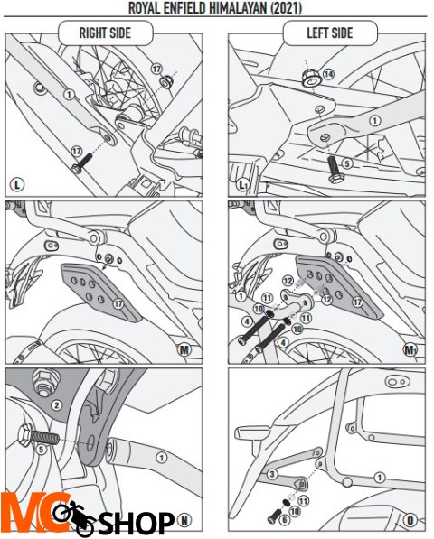 GIVI STELAŻ KUFRÓW BOCZNYCH ROYAL ENFIELD Himalaya
