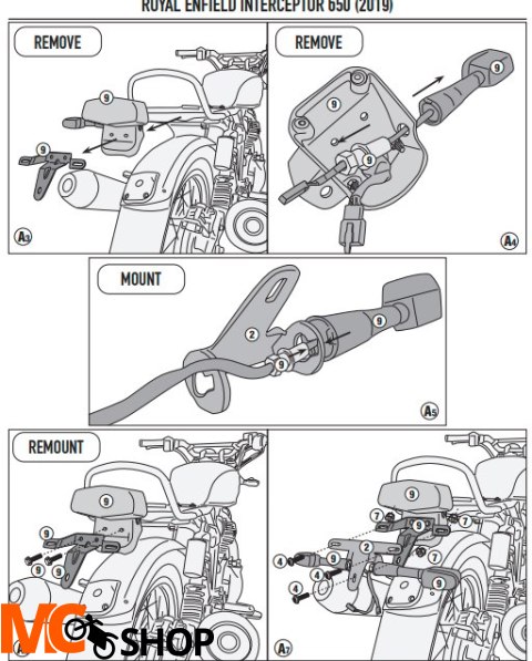 GIVI STELAŻ KUFRÓW BOCZNYCH ROYAL ENFIELD Intercep