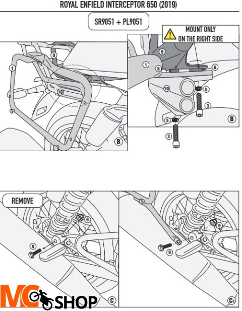 GIVI STELAŻ KUFRÓW BOCZNYCH ROYAL ENFIELD Intercep