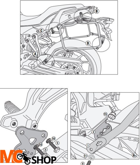 GIVI STELAŻ KUFRÓW BOCZNYCH YAMAHA TRACER 700 (20 GIVI STELAŻ KUFRÓW BOCZNYCH YAMAHA TRACER 700 (20