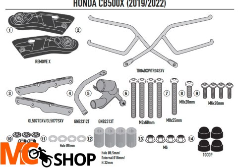 GIVI STELAŻ SAKW BOCZNYCH REM HONDA CB500X (19-22)