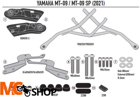 KAPPA STELAŻ POD TORBY BOCZNE YAMAHA MT-09/SP '21