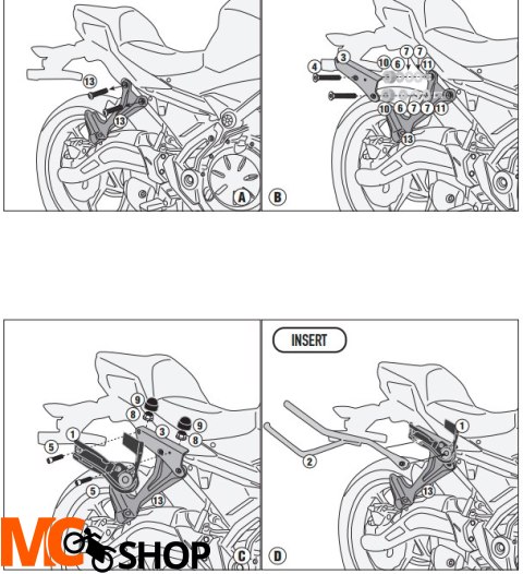 KAPPA STELAŻ POD TORBY (SAKWY) BOCZNE KAWASAKI Z 6