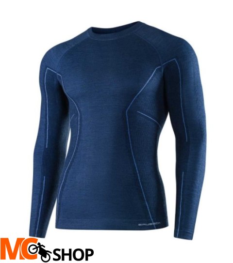 Brubeck LS12820 Koszulka męska z długim rękawem ACTIVE WOOL granatowy Brubeck LS12820 Koszulka męska z długim rękawem ACTIVE WOOL granatowy