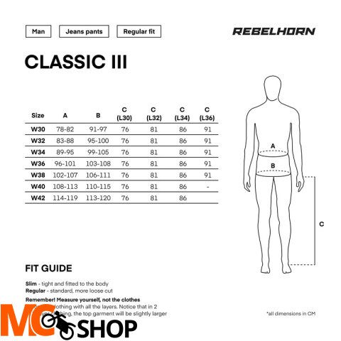 REBELHORN SPODNIE JEANS CLASSIC III REGULAR FIT BL REBELHORN SPODNIE JEANS CLASSIC III REGULAR FIT BL