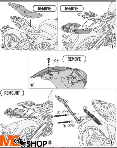 GIVI GIVI STELAŻ KUFRA CENTRALNEGO TRIUMPH Rident