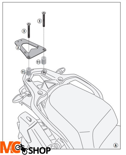 GIVI STELAŻ KUFRA CENTRALNEGO Z ALU PŁYTĄ MONOKEY